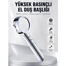 Armüz Kolay Montajlı 3 Modlu Yüksek Basınç Duş Başlığı