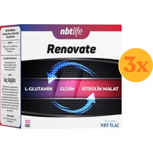 Nbt Life Renovate - L-Glutamin, Glisin ve L-Sitrulin - Epitel Doku Onarımı - 30 Saşe - 3 Adet (Toplam 90 Saşe)