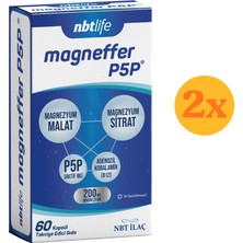 Nbt Life Magneffer P5P Kapsül - Magnezyum ve Vitamin B6 (P5P) - 60 Kapsül - 2 Adet (Toplam 120 Kapsül)