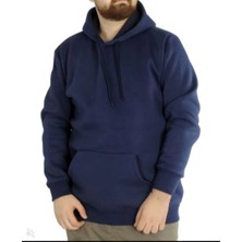 Range Store Erkek 3 İplik Pamuklu Kapüşonlu Cepli Oversize Hoodie Sweatshirt - Lacivert