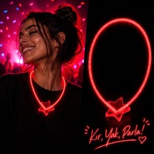 General Fosforlu Yıldız Parti Kolyesi – Neon Işıklı Kolye Kırmızı Renk