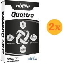 Nbt Life Quattro - B12, Metilfolat, Biotin ve Vitamin B6 (P5P) - 30 Tablet - 2 Adet (Toplam 60 Tablet) - Dezenfektan Hediyeli