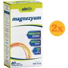 Nbt Life Magnezyum P5P - Magnezyum Sitrat ve Vitamin B6 (P5P) - 60 Kapsül - 2 Adet (Toplam 120 Kapsül) - Dezenfektan Hediyeli