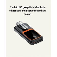 General Taşınabilir Şarj Cihazı 20000 Mah | 22.5W Hızlı Şarj + Dijital Ekran + Kablo Dahil
