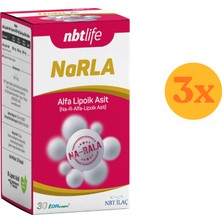 Nbt Life Narla - Sodyum R-Alfa Lipoik Asit, Güçlü Antioksidan ve Şeker Dengesi Desteği - 30 Kapsül - 3 Adet (Toplam 90 Kapsül) - Dezenfektan Hediyeli