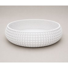 Inky Punky Rattan Desenli Dekoratif Tepsi 20 cm