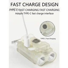 General F.b.ı V15 Edc El Feneri 1200LM Anahtarlık Işık Tip-C Şarj Edilebilir Taşınabilir Mini Torch Mıknatıs Klips ile Kamp Cep Fener