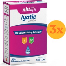Nbt Life Iyotic Damla - Iyot ve Selenyum - Tiroid ve Metabolizma Desteği - 30 ml - 3 Adet (Toplam 90 Ml) - Dezenfektan Hediyeli