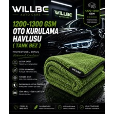 Willbe Auto Care 1200-1300 Gsm Kurulama Havlusu Yeşil ( Tank Bez ) 50cm x 80cm
