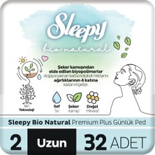 Mey İthalat Sleepy Bio Natural Premium Plus Günlük Ped Uzun 32 Adet Ped