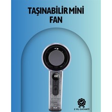 General Şeffaf Kasa El Fanı | 5V 2A | 100 Kademeli Hava Akışı | Type-C Girişli