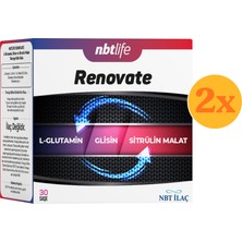 Nbt Life Renovate - L-Glutamin, Glisin ve L-Sitrulin - Epitel Doku Onarımı - 30 Saşe - 2 Adet (Toplam 60 Saşe) - Dezenfektan Hediyeli