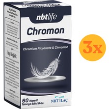 Nbt Life Chromon - Seylan Tarçını ve Krom Pikolinat - 60 Kapsül - 3 Adet (Toplam 180 Kapsül) - Dezenfektan Hediyeli