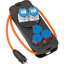 Mey İthalat Brennenstuhl Cee 230 V Kamp Elektrik Dağıtıcı, Topraklı Fişli (2 x Cee Priz, 3 x Topraklı Priz, 1,5 M H07RN-F 3g2,5 Kablo, Turuncu, Kamp Kullanımı Için Ideal, Almanya'da Üretilmiştir)