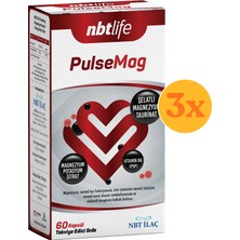 Nbt Life Pulsemag - Magnezyum ve Vitamin B6 (P5P) - 60 Kapsül - 3 Adet (Toplam 180 Kapsül)