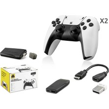 Uslucan Alışveriş Retro Oyun Stick HDMI Çift Gamepad Seti 2.4g Kablosuz - Beyaz HD331