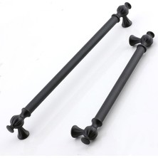 Mey İthalat BADEM10 Çınar 224 mm Siyah Mobilya Mutfak Çekmece Metal Kulp Dolap Dolabı Kapak Kulpları Kulbu Kulpu 224 mm
