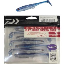 Daiwa Flat Junkie Duckfin Shad 3.5inch 9cm 5.2gr Silikon Yem 7 Adet Gold Lame Raw Sardine