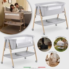 Elele Legno Anne Yanı Beşik ve Bebek Beşiği Gri