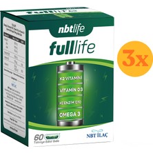 Nbt Life Fulllife - Multivitamin, Multimineral ve Koenzim Q10 - 60 Kapsül - 3 Adet (Toplam 180 Kapsül) - Dezenfektan Hediyeli