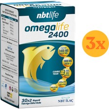 Nbt Life Omegalife 2400 - Trigliserid Form Balık Yağı (2400 Mg) - 60 Kapsül - 3 Adet (Toplam 180 Kapsül) - Dezenfektan Hediyeli