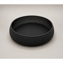 Inky Punky Rattan Desenli Dekoratif Tepsi 20 cm