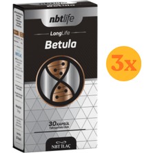 Nbt Life Longlife Betula - Betülin (Huş Ağacı) ve Apigenin (Papatya) - 30 Kapsül - 3 Adet (Toplam 90 Kapsül) - Dezenfektan Hediyeli