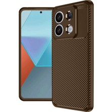 Ozka Concept Koruyucu Kapak Note 13 Pro 4g Auto Focus Karbon Kapak - Kahverengi