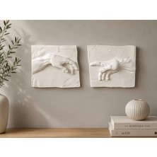 ALCdesing Michelangelo Esintili Eller Duvar Dekoru – 2'li Dekoratif Tablo