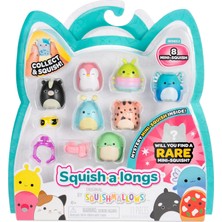 Mey İthalat Squish-A-Longs Mini-Squish 8'li Paket (Dalga 3, Stil 1) - Kokarca, Pembe Penguen, Mavi Axolotl, Aksesuarlar ve Daha Fazlası