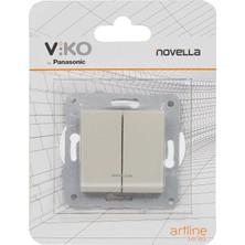 Meks Viko Novella Trenda Metalik Beyaz Mekanizma+Düğmekapak Çabuk Bağlantı Işık Komütatör