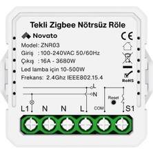 Meks Novato Tuya Mini Zigbee Nötrsüz Tek Çıkışlı Röle