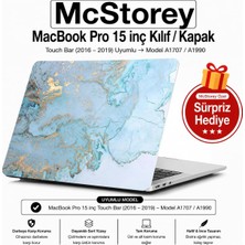 Meks Mcstorey Macbook Pro 15 Mermer Desenli Kılıf A1707 A1990 Uyumlu Baskılı Sert Kılıf Ince Hafif Koruy