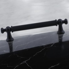 Meks Selçuklu (96 mm - 9.6 Cm) Mat Siyah Metal Mobilya Mutfak Çekmece Dolap Dolabı Kulbu Kulpu Kulpları