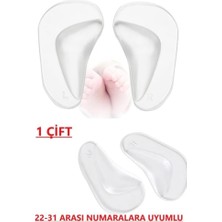 Meks Pediatrik Bebek Kız ve Erkek Çocuk Için Düztabanlık Içe Basma Önleyici Silikon Ayak Desteği Ortez T