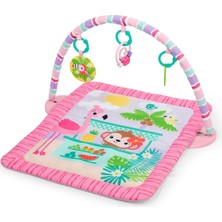 Meks Bright Starts Pink Palms Tiki Oyuncak Çubuklu Bebek Jimnastik Aktivitesi ve Yüz Üstü Geçirilen Zama