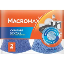 Meks Macro Max Comfort Çizmez Bulaşık Süngeri 2'li, Maksimum Emici Hassas Yüzeyler Için