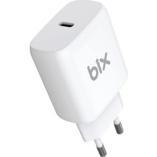 Meks Bix BX-PD20TA 20W Pd Type-C Hızlı Şarj Adaptörü Huawei Hızlı Şarj Protokolü Destekli, Iphone 15 / I