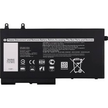 Meks Dell ile Uyumlu Latitude 5511 Batarya Pil - 3 Cell