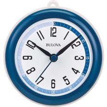 Meks Bulova Clocks Model C4882 Duş Mate, Küçük, Mavi ve Beyaz