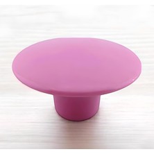 Meks Bohem Pembe Geniş Mantar Kulp Düğme 1 Adet Mobilya Dolabı Çekmece Mutfak Dolap Kulpu Kulbu Plastik