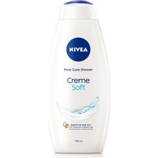 Meks Nivea Creme Soft Kremsi Dokunuş Banyo ve Duş Jeli 750 Ml, Vücut Nemlendirici, Badem Yağı, Pürüzsüz