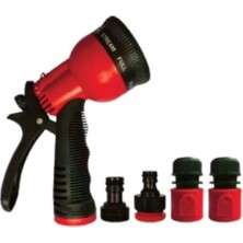 Meks Kapmax Sulama Tabancası, 8 Fonksiyonlu, 5'li Set, Kırmızı-Siyah, KP-2216