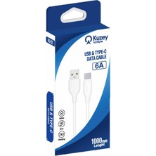 Meks Kzy Ileti̇şi̇m Iletişm Type-C 6 Amper Hızlı Şarj ve Data Kablosu 1 Metre