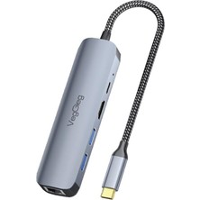 Meks Veggieg Type-C Pd 100W 5 Portlu 4K 60Hz HDMI Gigabit Ethernet USB 3.0 Çoklayıcı Hub