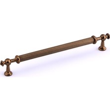 Meks Nesil Çizgili 256 mm Bronz Metal Dolap Kolu Mutfak Dolabı Mobilya Çekmece Kulpu Kulp Modeli