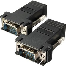 Meks Alfais 5059 RJ45 VGA Ekleme Ek 30 Metre Uzatıcı Cat5/6 Monitör Extender (2 Adet)