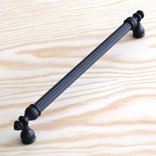 Meks 10 Adet Şah Kulp Mobilya Mutfak Dolabı Çekmece Dolap Kulpları Kapak Kulpu Kulbu Siyah 192 mm Metal