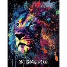 Meks Abstract Lion Graph Paper 5x5: 5 Squares Per Inch Grid Paper | Gift For People Who Love Cats, Wildl