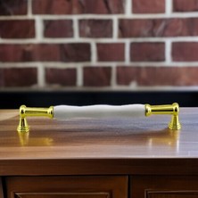 Meks Anav Porselen Gold Altın Kulp 192 mm Mobilya Çekmece Mutfak Dolabı Dolap Kapak Kulplar Kulb Kulpu